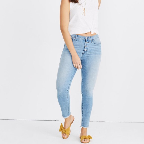 Madewell 9” High-Rise Skinny Crop Jeans: Button Front Edition - Picture 1 of 11